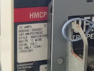 MCC Unit 15 Amp Breaker 120 kVA Transformer