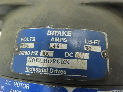 Kollmorgen TTB1-5301-157-A DC Servo Motor w/Brake 12-52 Volt 40-200 Amp