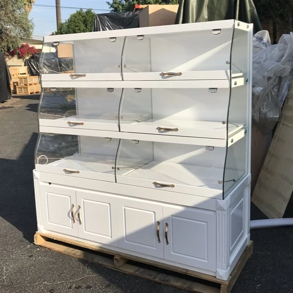 171-0326 60" Lighted Dry Donut Pastry Bakery Case on Cabinets