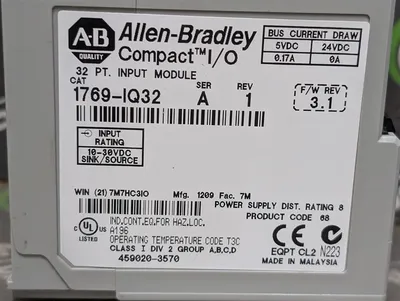 Allen Bradley 1769-IQ32/A Compact I/O 32 Point Input Module no cover Used