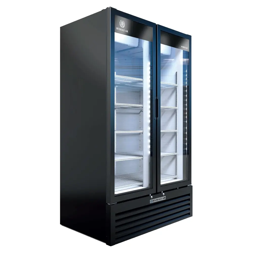 Beverage-Air MT49-1B 47 1/8" Marketmax™ Two Section Glass Door Merchandiser - (2) Left/right Hinge Doors, Black, 115v
