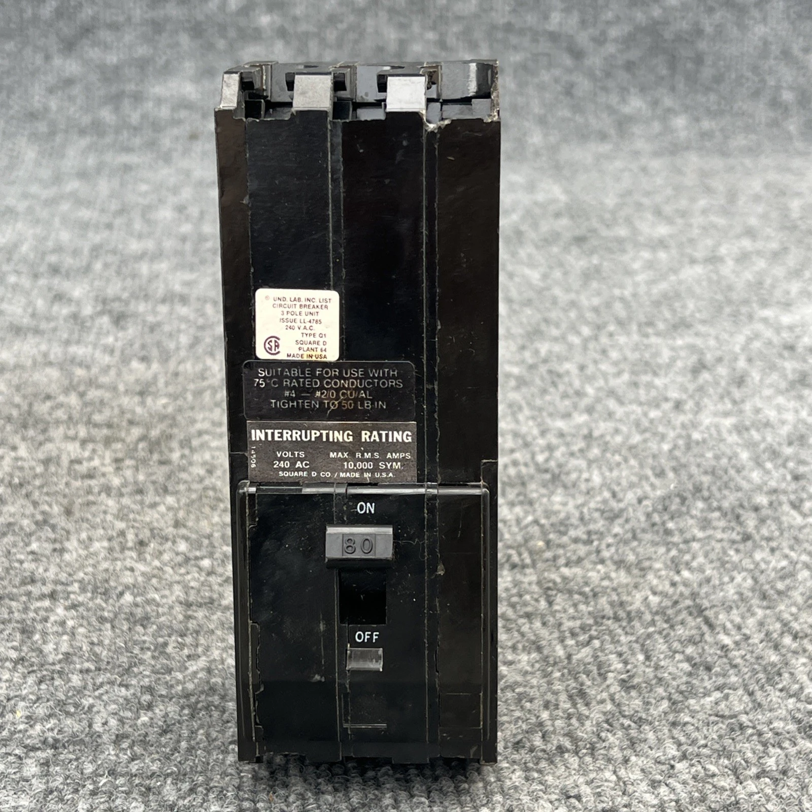Used Square D Q1380 Circuit Breakers California US | Davliegogo LLC #1707105