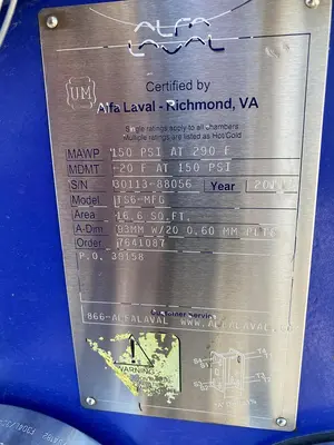 Used 2011 ALFA LAVAL TS6-MFG Plate Exchangers North Carolina US | DH Griffin Used Equipment #1383755