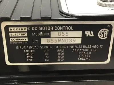USED BODINE ELECTRIC 855