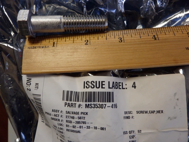 New | in-Stock Coarse Thread Finish Hex MS35307-416 Hardware Washers Arizona US | ASSET CONVERSION SPECIALISTS, INC. #312140