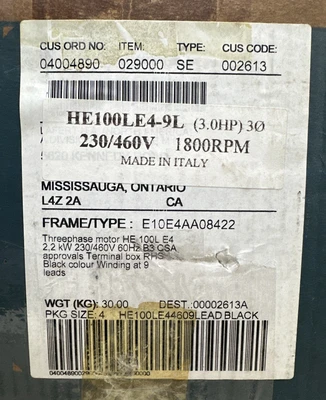NEW Lafert HE100LE4-9L