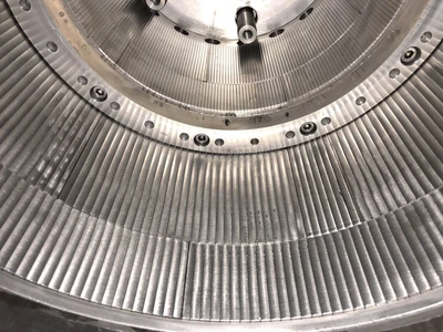 Escher-Wyss P-360/2 pusher centrifuge, 316SS.