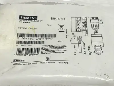 6GK1 907-0AB11-6AA0 | Siemens  Power Plug PRO 5-Pole Connector - New Other