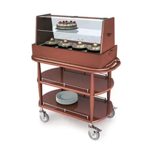 Geneva Oval Dessert Cart w/ Display Case Design (70358)