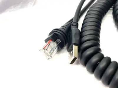 USED HONEYWELL USB-A COILED TYPE CONNECTION CABLE