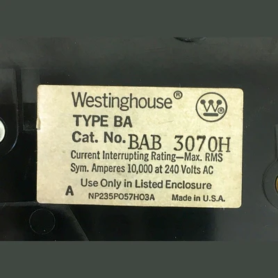 Westinghouse 3 Pole 70 Amp Bolt-On Breaker