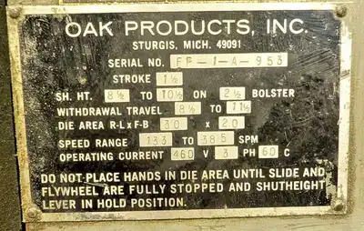 1984 BURR OAK FP-3 Fin Presses | Norcal Machinery (14)