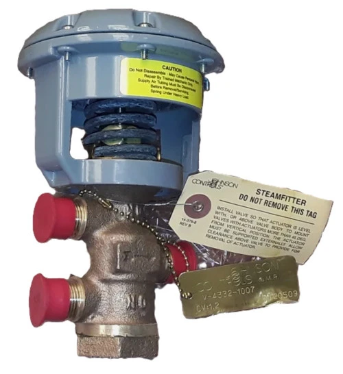 Johnson Controls V-4332-1007 Pneumatic Valve Assembly, 3 Way 1/2 in., Flare [New]