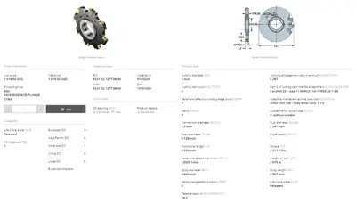 Sandvik 5" Indexable Slot Milling Cutter 1.5" Arbor R331.52-127T38KM (LOC2852A)