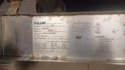 VULCAN GAS RANGE WITH GRIDDLE AND 2 OVENS