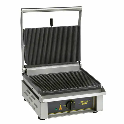 Equipex PANINI/1 Single Commercial Panini Press w/ Cast Iron Grooved Plates, 120v