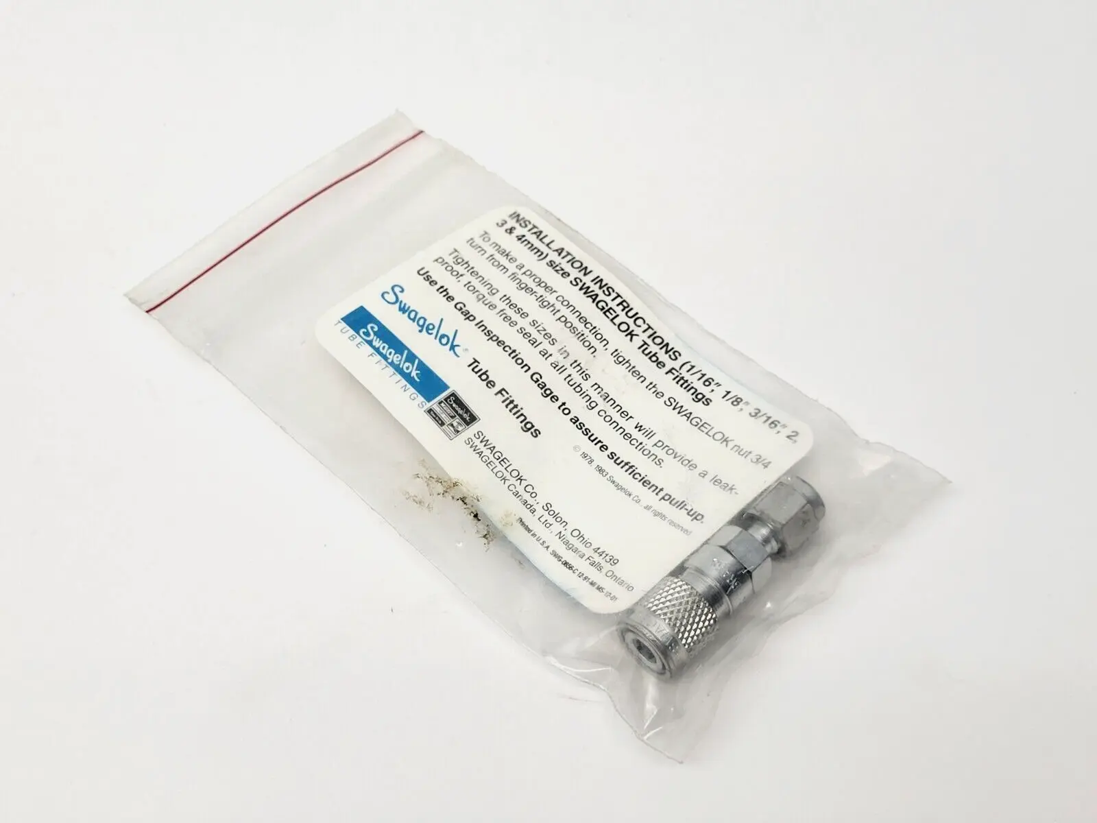 Swagelok Miniature Quick Connect Brass Body Assembly 1/8" - New