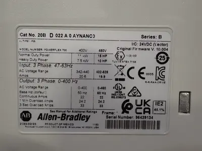 New | in-Stock ALLEN BRADLEY 20BD022A0AYNANCO Variable Speed Drives Ohio US | HGR 24 #1133419