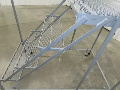 Uline H-1082-20 Rolling Ladder 4 Step 20" Work Platform 40" Top Step 450lbs Cap