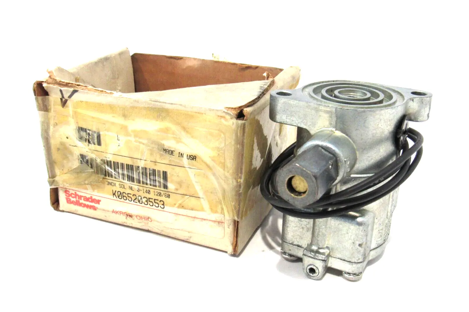 NEW SCHRADER BELLOWS K065203553 SOLENOID VALVE 3NOX SOL NL 0-140 120/60