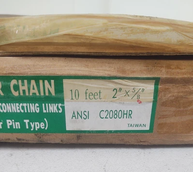 🔥 NOS 2"x5/8" ROLLER CHAIN C2080HR X 10FT
