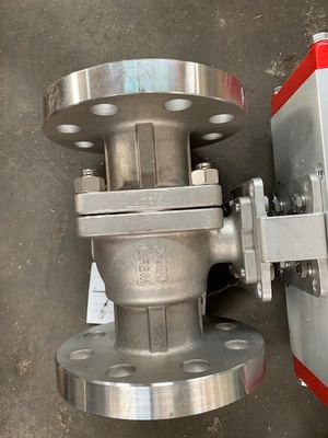 2"-300# Flow-Tek Ball Valve with Pneumatic Actuator, Stainless, New Storeroom Spare