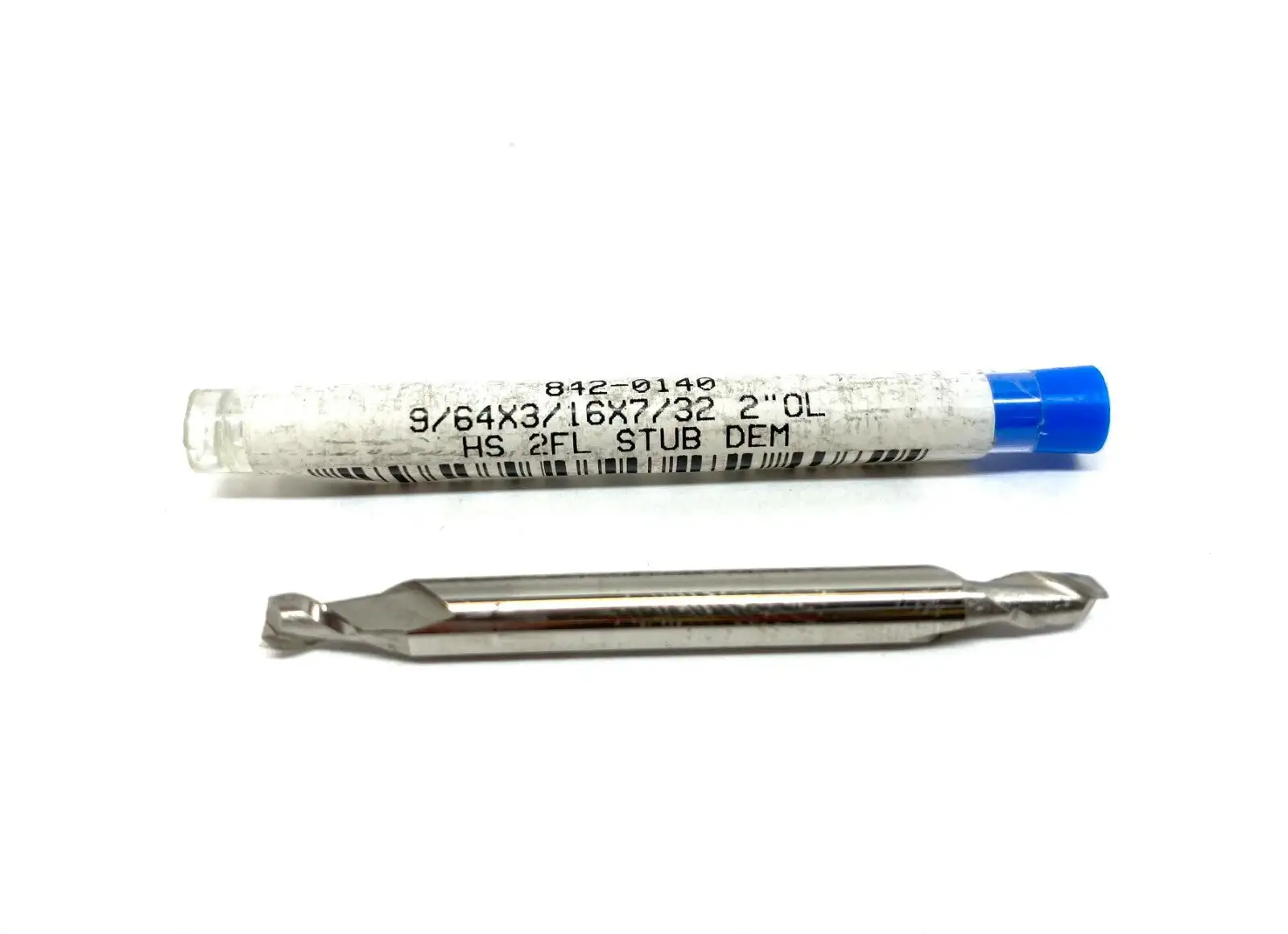 HSS Double Square End Mill 9/64" X 7/32" LOC 3/16" Shank Dia. 2" OAL - New