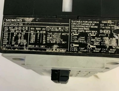 USED SIEMENS 3TF3400-OB