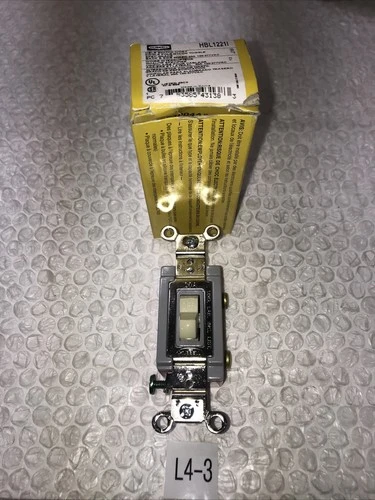 ** NEW HUBBELL HBL1221l WALL SWITCH SINGLE  2 POLE  IVORY  20A 120-277V AC#
