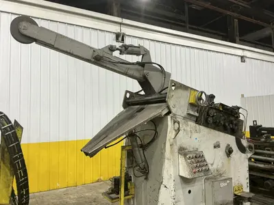 30,000 LBS X 36" PERFECTO COIL FEED LINE, COIL REEL UNCOILER & STRAIGHTENER: YOBRO #24871