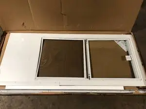 EMCO 34 in. x 80 in. White Universal 3/4-Light Vinyl Storm Door Damaged Customer Returns See Pictures