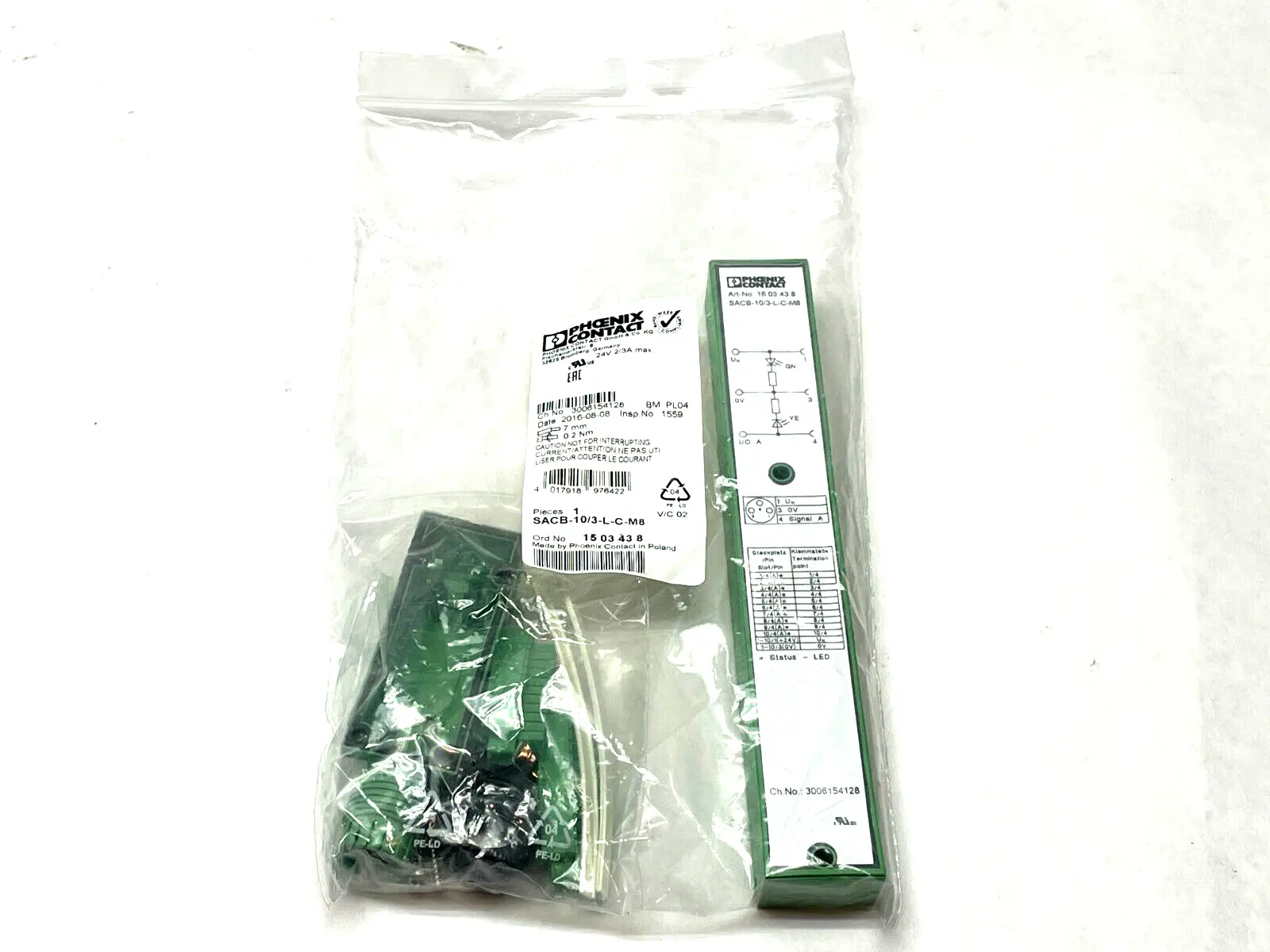 SACB-10/3-L-C-M8 | Phoenix Contact  Distributor Box 10-Port M8 1503438 - New