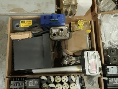 5 PALLETS OF ASSORTED ELECTRICAL AND COMPONENTS