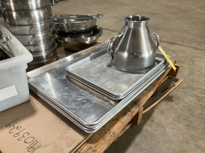 Used MIXED LOT OF STAINLESS STEEL RESTAURANT EQUIPMENT Pans Michigan US | Miedema Asset Management Group #1761559