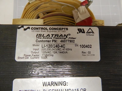 Used CONTROL CONCEPTS ISLATRAN _UNKNOWN_ Transformers Texas US | OCO Industrial #1674501