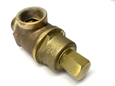 USED KUNKLE BRONZE SAFETY RELIEF VALVE 1.5" MNPT INLET X 1.5" FNPT OUTLET