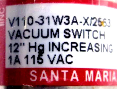 NEW WASCO V110-31W3A-X/2563 VACUUM SWITCH V11031W3AX2563