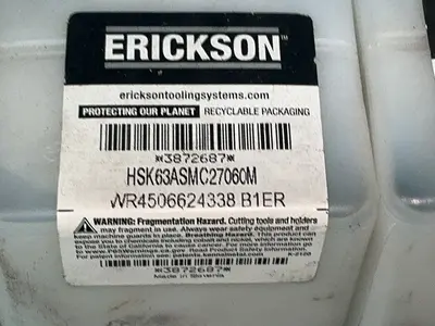 Used ERICKSON HSK63ASMC27060M Tooling & Accessories (Other) Ohio US | HGR 24 #1404871