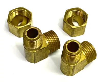 None | Brass Elbow Compression Fitting 8mm OD Tube to 7/16-20 NPT Male Thread LOT OF 2 - New Other