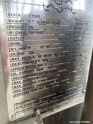 USED ALFA LAVAL PX 55