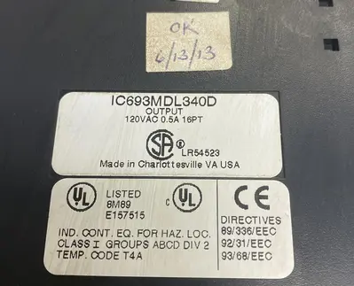 Used GE FANUC IC693MDL340D Input / Output Modules | Surplus Asset Holdings #1205980