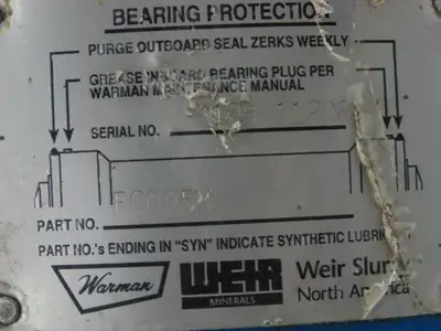 Weir Warman FG005M Slurry Pump Shaft Bearing Cartridge Assembly