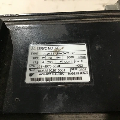 Yaskawa Electric SGMSS-30A2A21-Y3 AC Servo Motor 200V with Shimpo Nidec Reducer