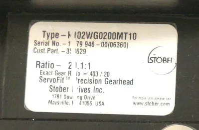 NEW STOBER K102WG0200MT10 SERVOFIT PRECISION GEARHEAD 20.1:1 RATIO