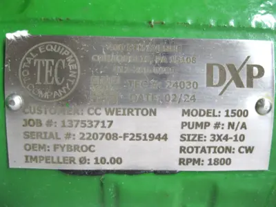 Used Fybroc 1500 Pumps New Hampshire US | Bitter End Trading #1452745
