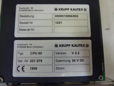 USED KRUPP KAUTEX CPU 65