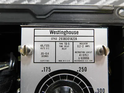 Westinghouse 293B301A22A Time Delay Relay TD-5 .05 - 0.4 Seconds 48/125VDC Used