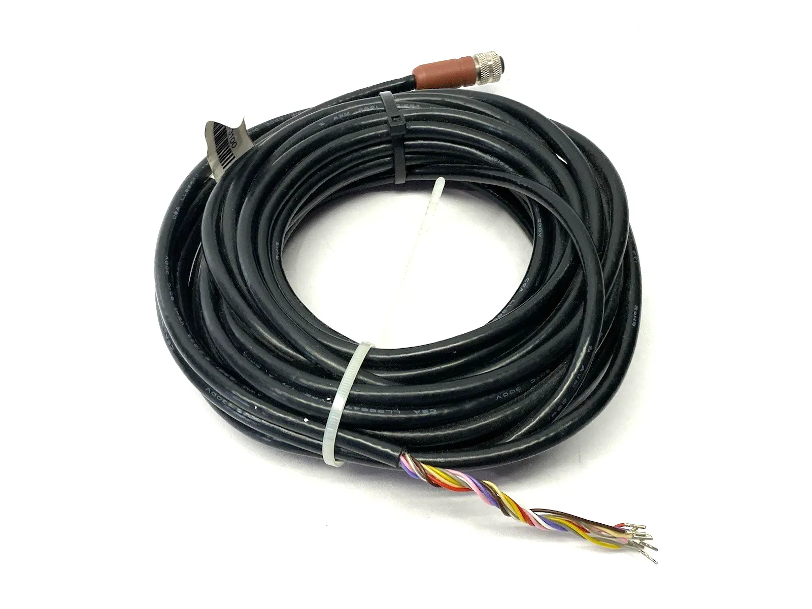 USED STI SINGLE ENDED CABLE M12 FEMALE 8-PIN TO OPEN LEADS 10M