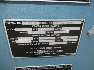 USED AJAX MAGNETHERMIC LPS-3/10-25