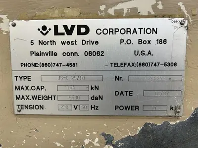 Used 1997 LVD JS-C 25/10 Power Squaring Shears (Inch) Georgia US | The Equipment Hub #1070608
